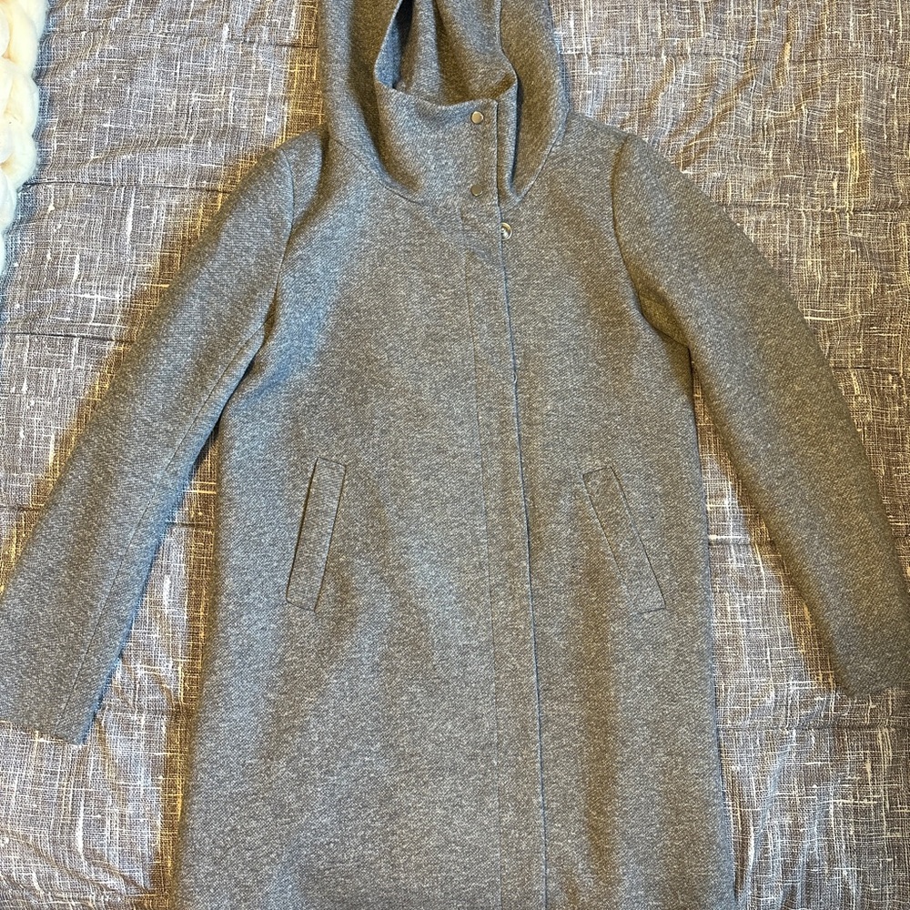 Only Gray Hooded Trench Coat